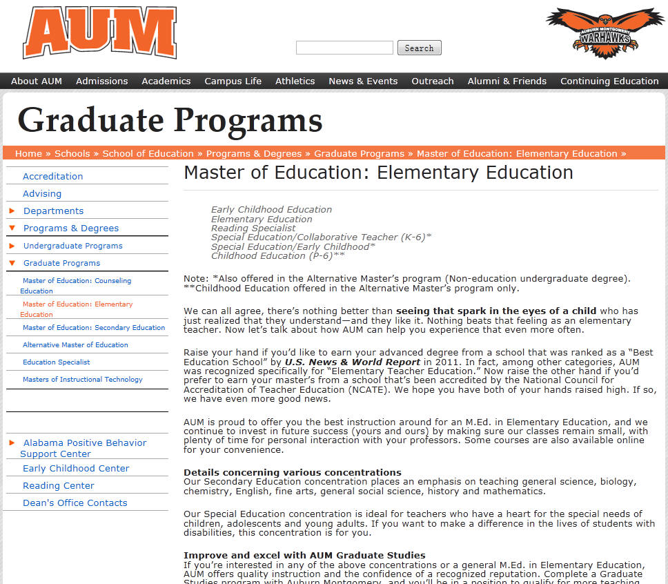 Auburn University Montgomery School of Education