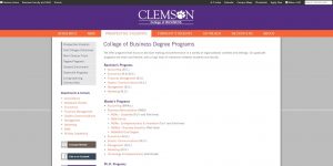 Clemson University Undergraduate Business