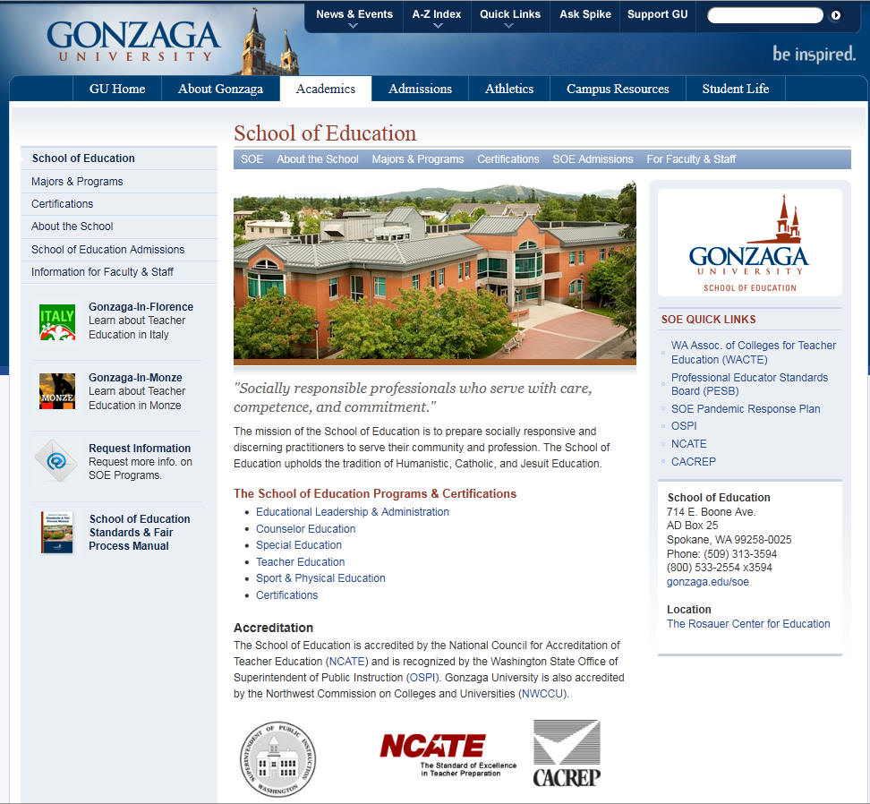 Gonzaga University School of Education