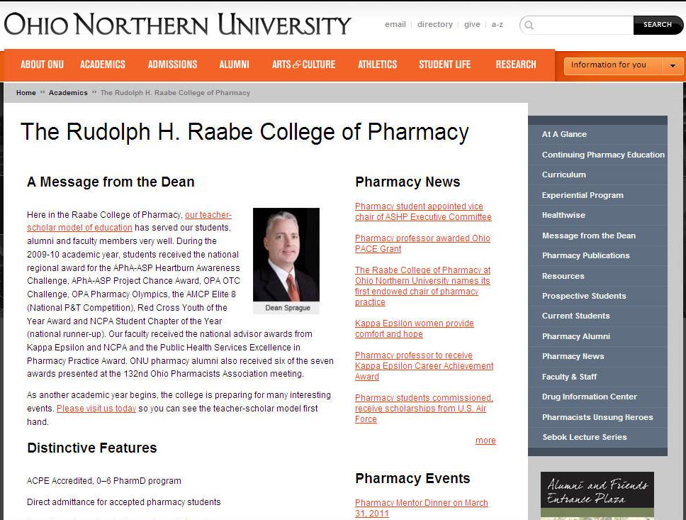 Ohio Northern University Rudolph H Raabe College of Pharmacy