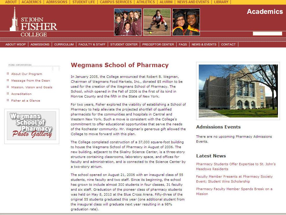 St John Fisher College Wegmans School of Pharmacy