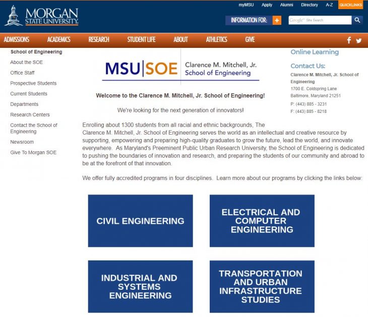 The Clarence M. Mitchell School of Engineering at Morgan State University