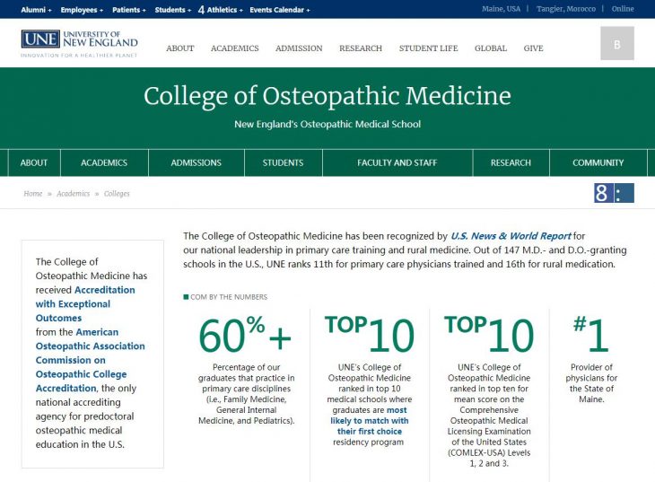 The College Of Osteopathic Medicine At University Of New England ...