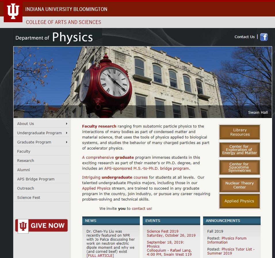 Top Physics Schools in Indiana