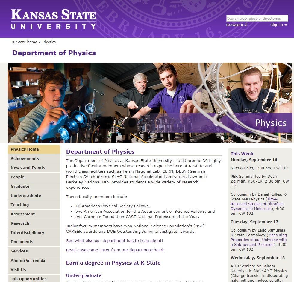 Top Physics Schools in Kansas