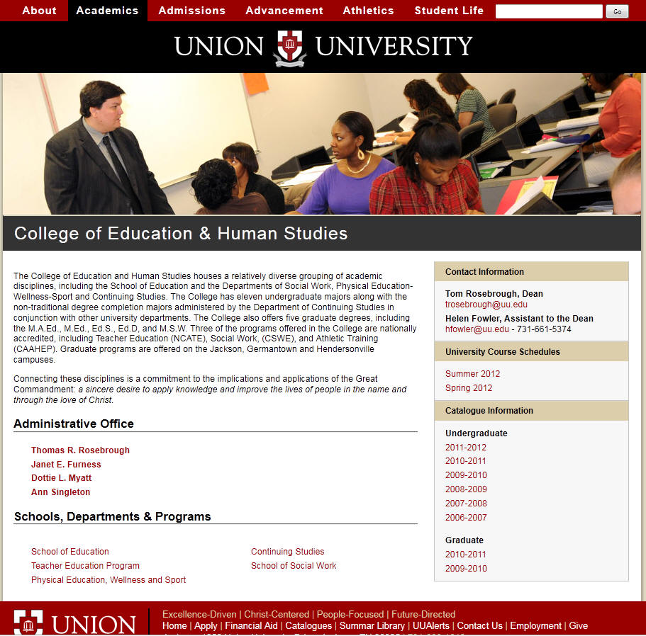 Union University College of Education Human Studies