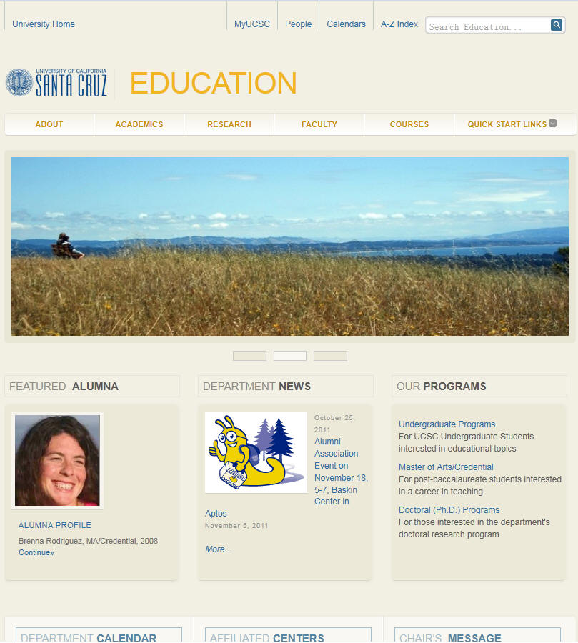 University of California Santa Cruz Education Department