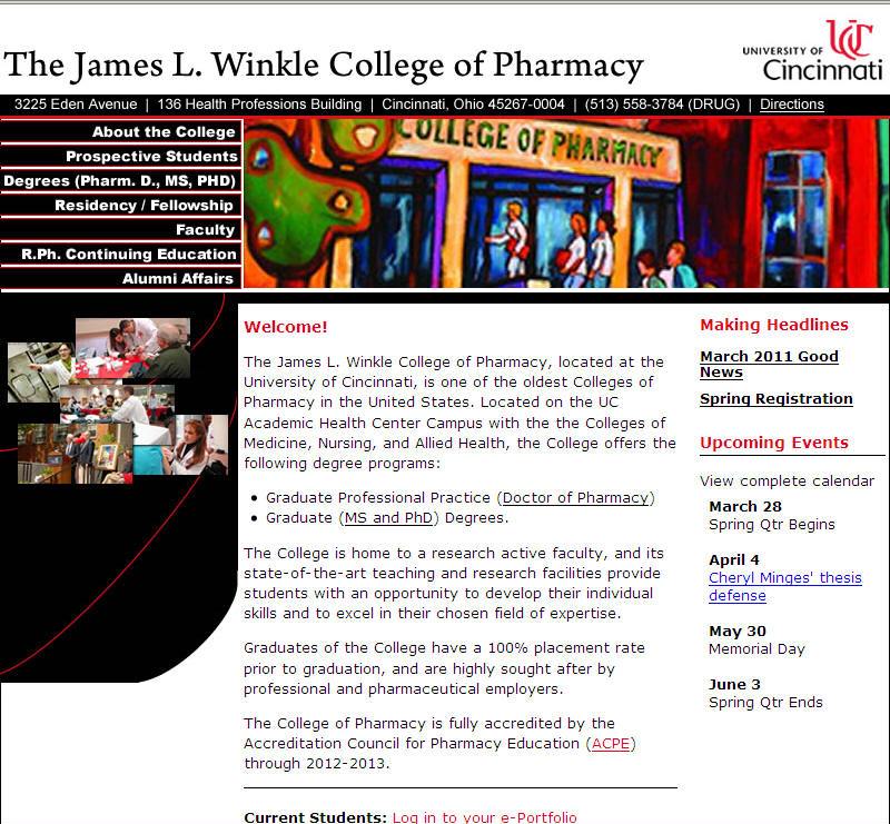 University of Cincinnati James L Winkle College of Pharmacy