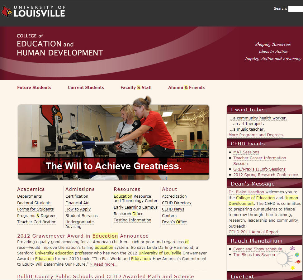 University of Louisville College of Education Human Development