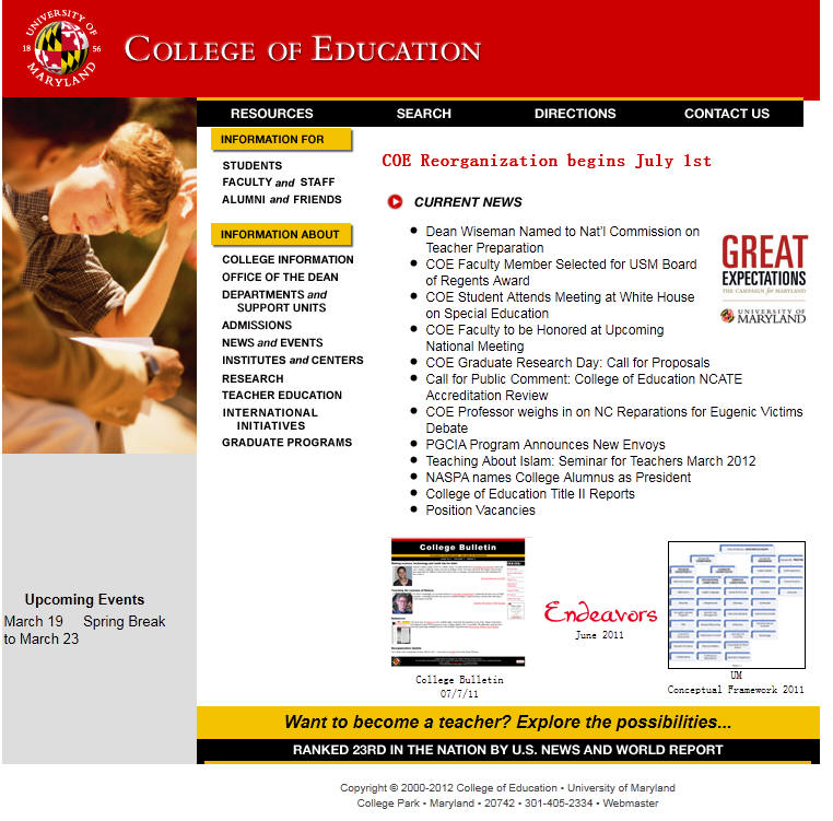 University of Maryland College Park College of Education