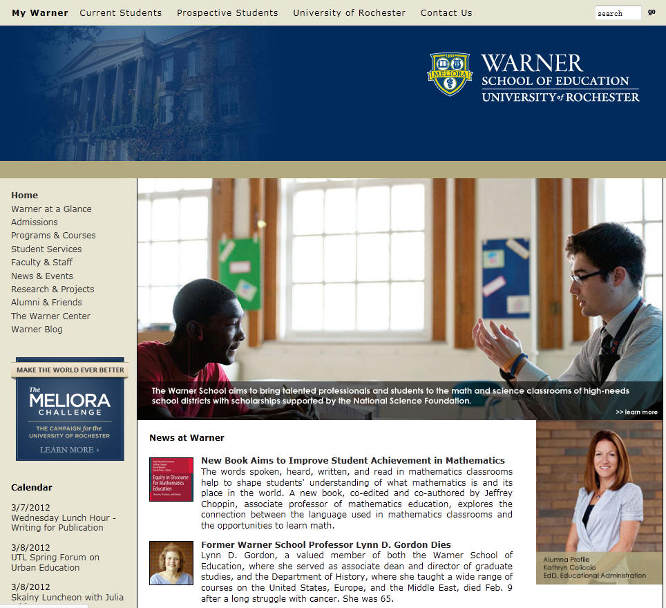 University of Rochester Warner School Education