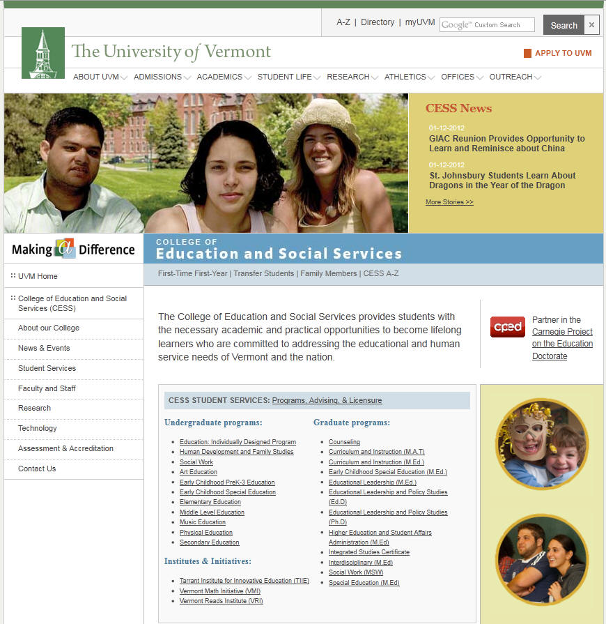 University of Vermont College of Education and Social Services