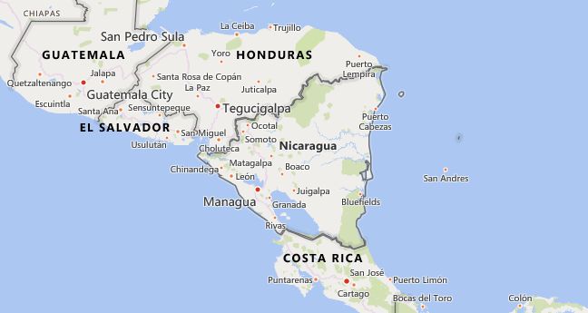 Map Of Nicaragua 