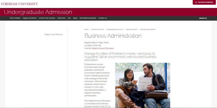 The School of Business Administration at Fordham University