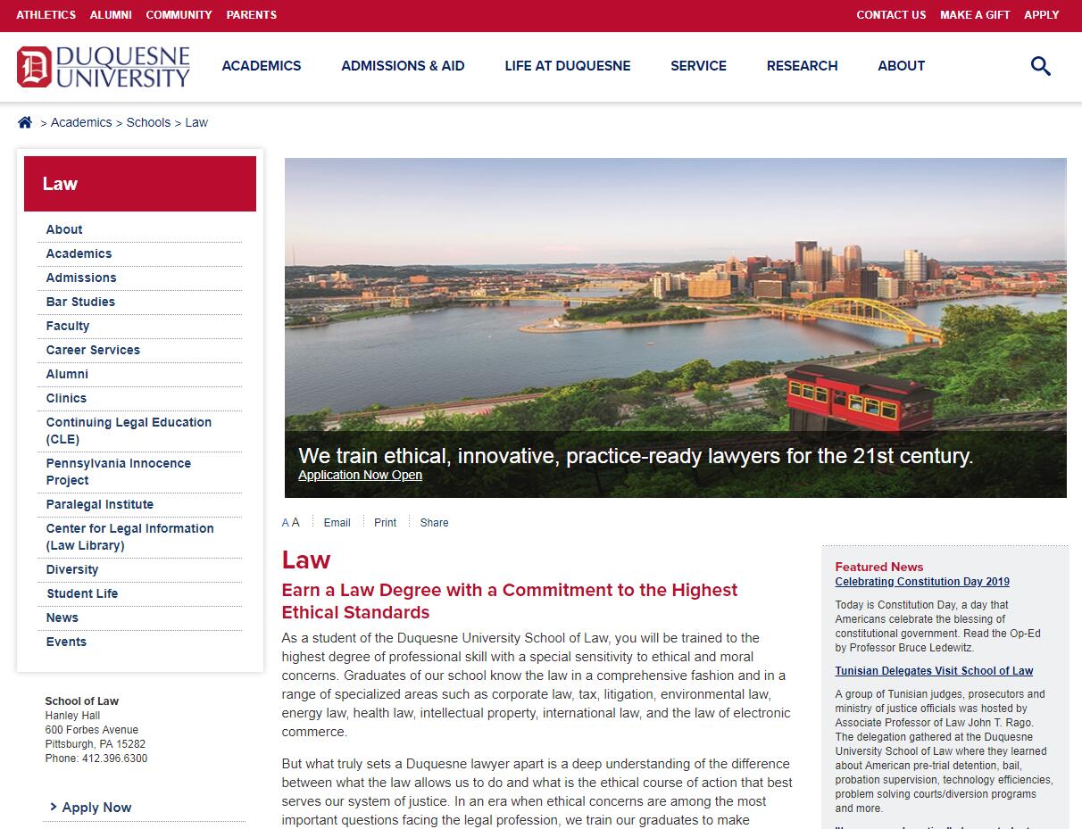 The School of Law at Duquesne University