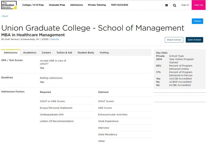 The School of Management at Union Graduate College