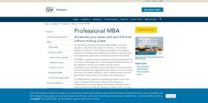 George Washington University Part Time MBA