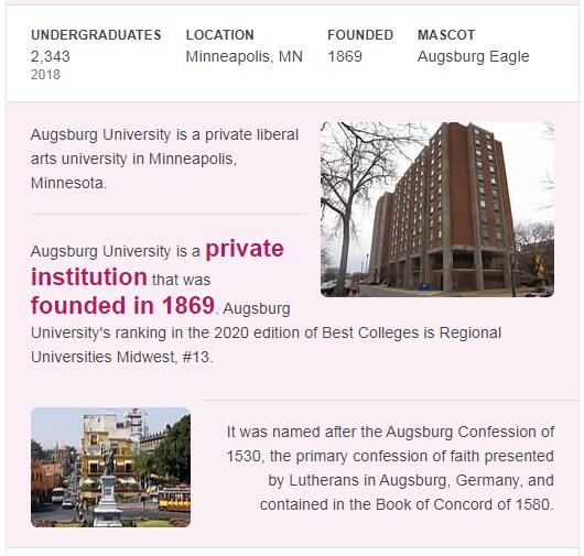 Augsburg College History