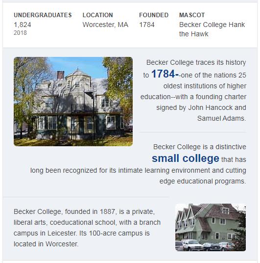 Becker College History