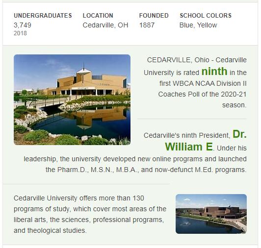 Cedarville University History