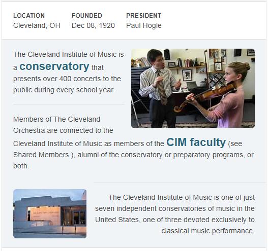 Cleveland Institute of Music History