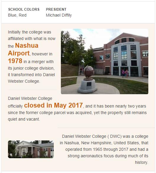 Daniel Webster College History