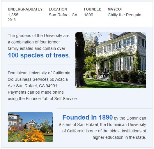 Dominican University of California History