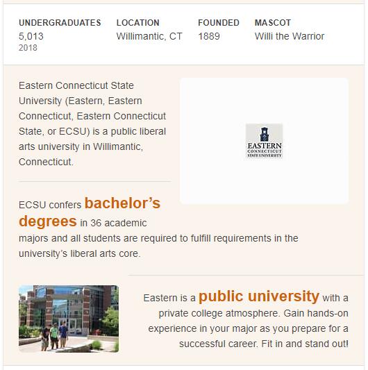 Eastern Connecticut State University History