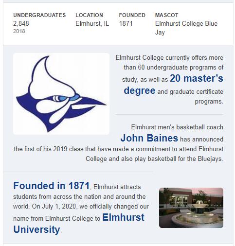 Elmhurst College History