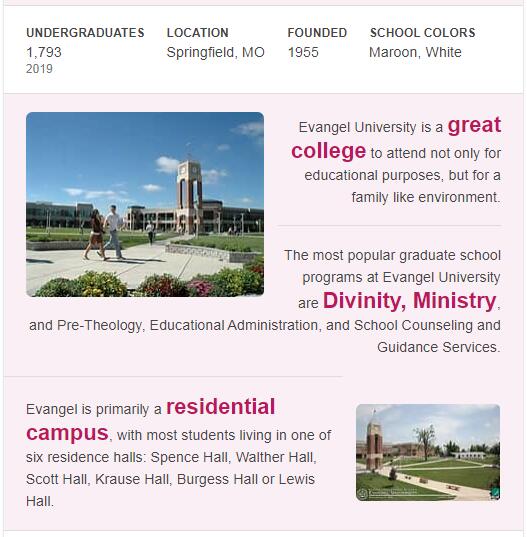 Evangel University History