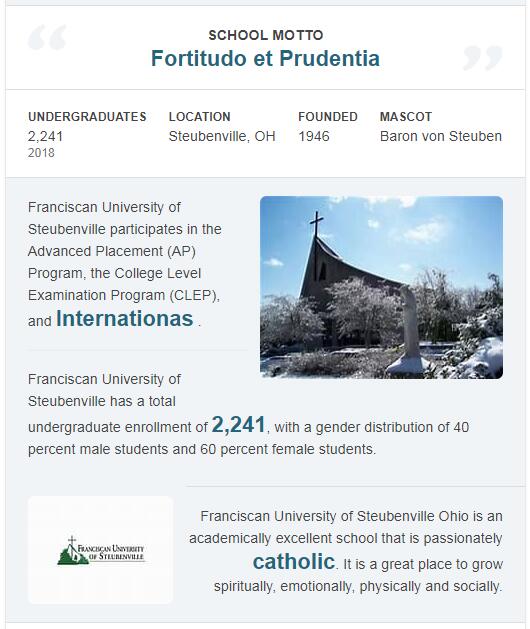 Franciscan University of Steubenville Rankings – Top Schools in the USA