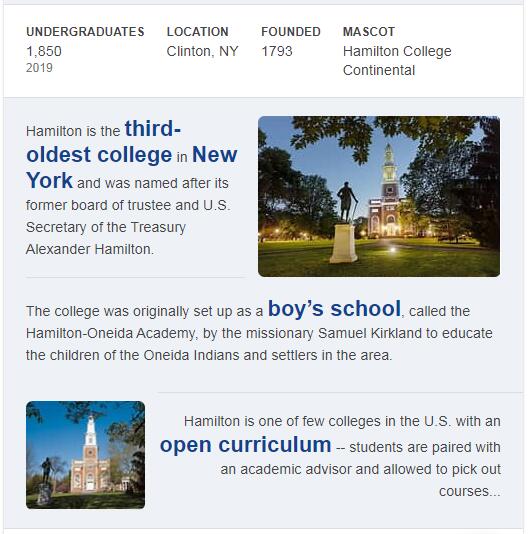 Hamilton College History