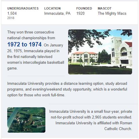 Immaculata University History