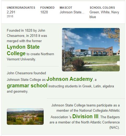 Johnson State College History