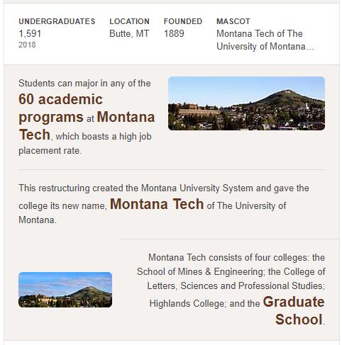 Montana Tech of the University of Montana History