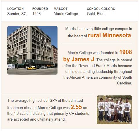 Morris College History