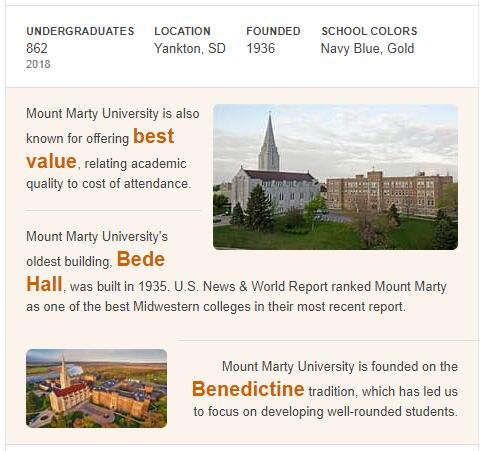 Mount Marty College History