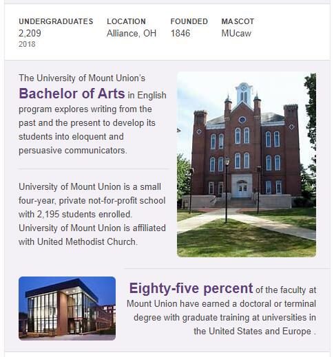 Mount Union College History