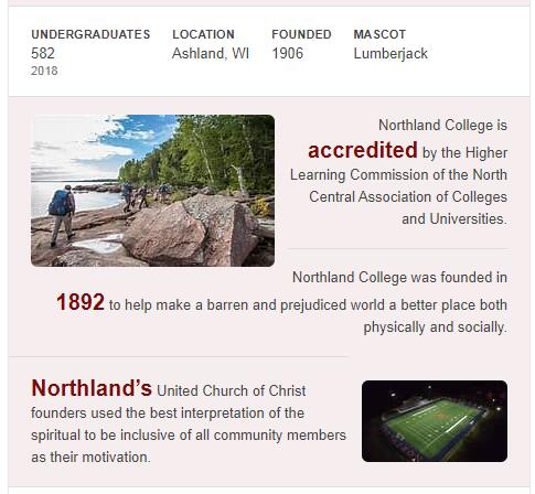 Northland College History