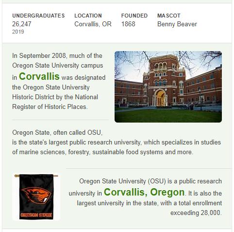 Oregon State University History