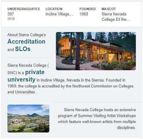 Sierra Nevada College History