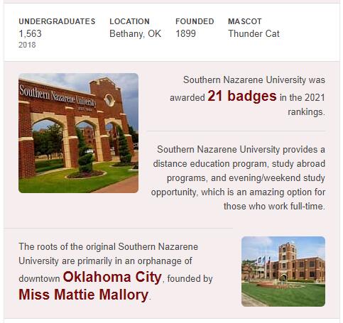 Southern Nazarene University History