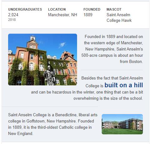 St. Anselm College History