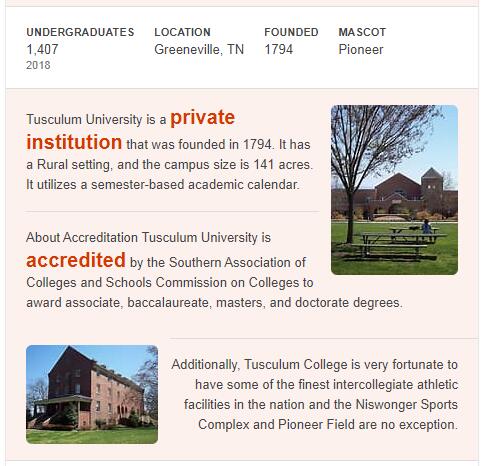 Tusculum College History