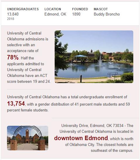 University of Central Oklahoma History