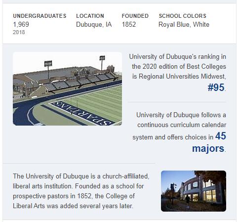 University of Dubuque History