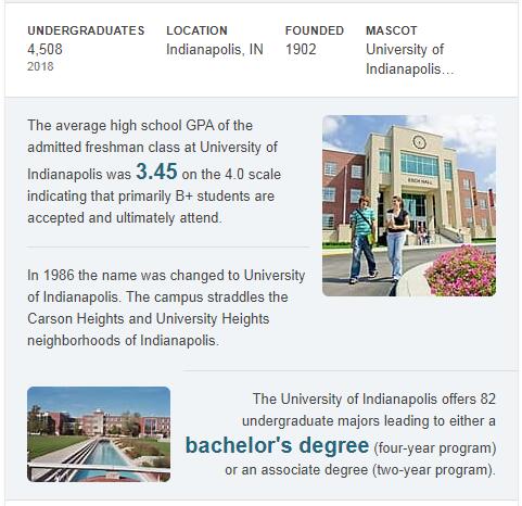 University of Indianapolis History