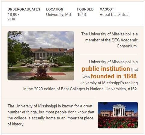 University of Mississippi History