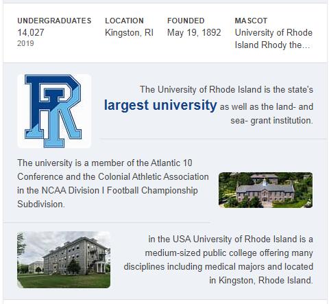 University of Rhode Island History