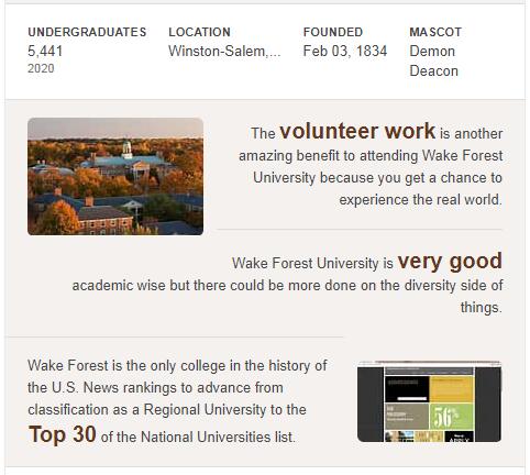 Wake Forest University Rankings – Top Schools in the USA